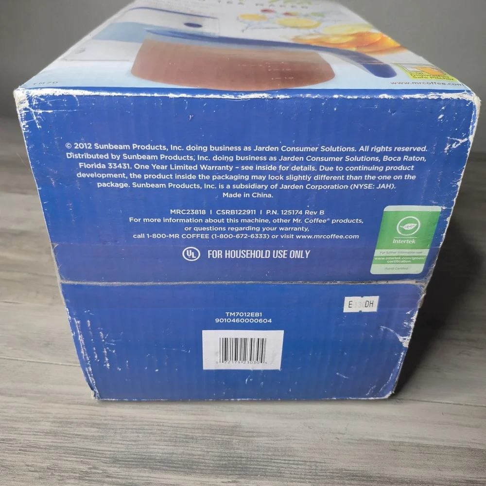 Mr Coffee Fresh Iced Tea / Iced Coffee Maker 3 Qt Pitcher TM70 New Open Ugly Box